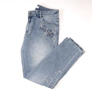 Vintage Chico's | Embroidered and Sequenced Cropped Jeans